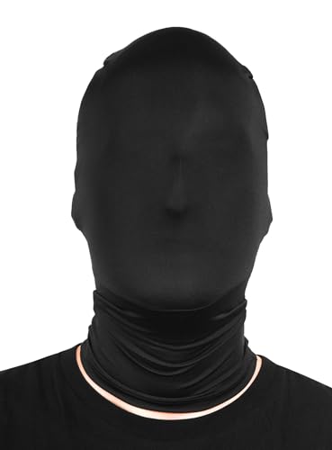 Schwarze Phantom Maske - elastische Strumpfmaske aus Stoff - Kostüm-Accessoire für Karneval, Halloween & Motto-Party von Maskworld