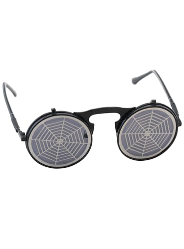 Spinnweben Sonnenbrille - lustige Fake-Brille mit Motiv - Kostüm-Zubehör Karneval & Motto-Party von Maskworld