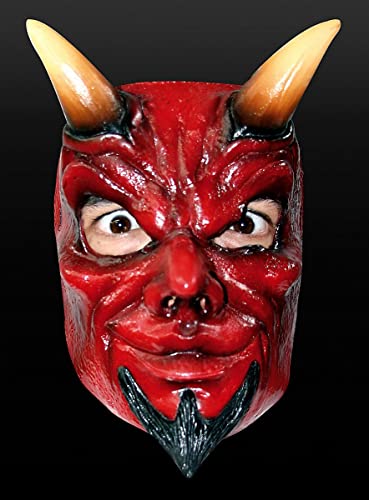 Teufelsmaske Maske des Grauens aus Latex - Erwachsenen Horror Kostüm Halbmaske - ideal auch für Karneval, Motto- & Grusel-Party von Maskworld