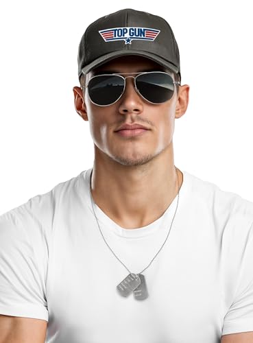 Maskworld Top Gun Accessoire-Set mit Mütze, Fliegerbrille & Dog Tag - Kostüm-Zubehör Kampfpilot für Karneval, Halloween & Motto-Party Maskworld Top Gun Accessoire-Set mit Mütze, Fliegerbrille & Dog Tag - Kostüm-Zubehör Kampfpilot für Karneval, Halloween & Motto-Party von Maskworld
