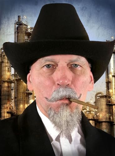 Tycoon - Großunternehmer - Magnat - Professionelle Bartkombination aus Echthaar - Kinn- & Oberlippenbart - weiß - Verkleidung Kostüm-Accessoire Karneval Fasching (inkl. Hautkleber) von Maskworld