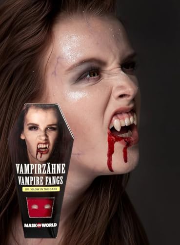 Vampirzähne Vampir Eckzähne Halloween Fangs Glow In The Dark Special FX - mit Abdruckmasse mehrfach verwendbar von Maskworld