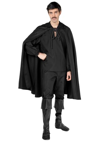 Zorro Cape - Kostüm-Zubehör des schwarzen Rächers für Karneval, Halloween & Motto-Party von Maskworld
