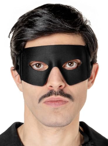 Zorro Maske - Kostüm-Zubehör des schwarzen Rächers für Karneval, Halloween & Motto-Party von Maskworld