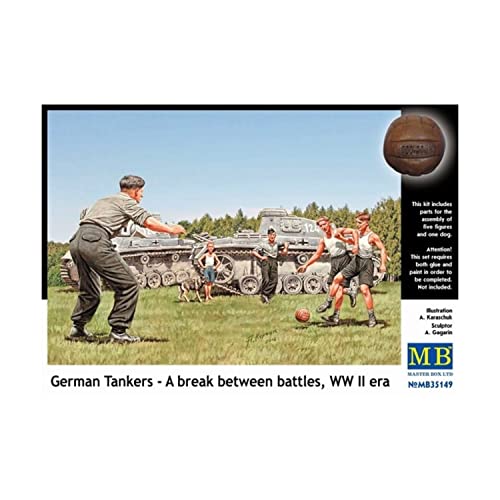 Masterbox MB35149 - 1/35 Deutsche Panzersoldaten, Fußball in der Pause, Figurensatz von Master Box Ltd.