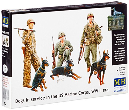 Masterbox MB35155 - 1/35 Hunde im Einsatz US Marine WK II von Master Box Ltd.
