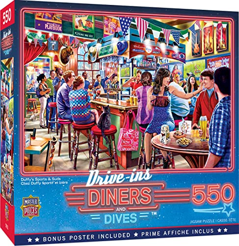 Drive-Ins, Diners Und Taucht - Duffy's Sports & Schaum 550pc Puzzle von MasterPieces