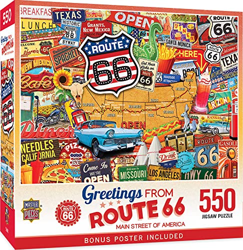 Greetings From Route 66 Puzzle, 550 Teile + Bonus-Poster (MPC) von MasterPieces