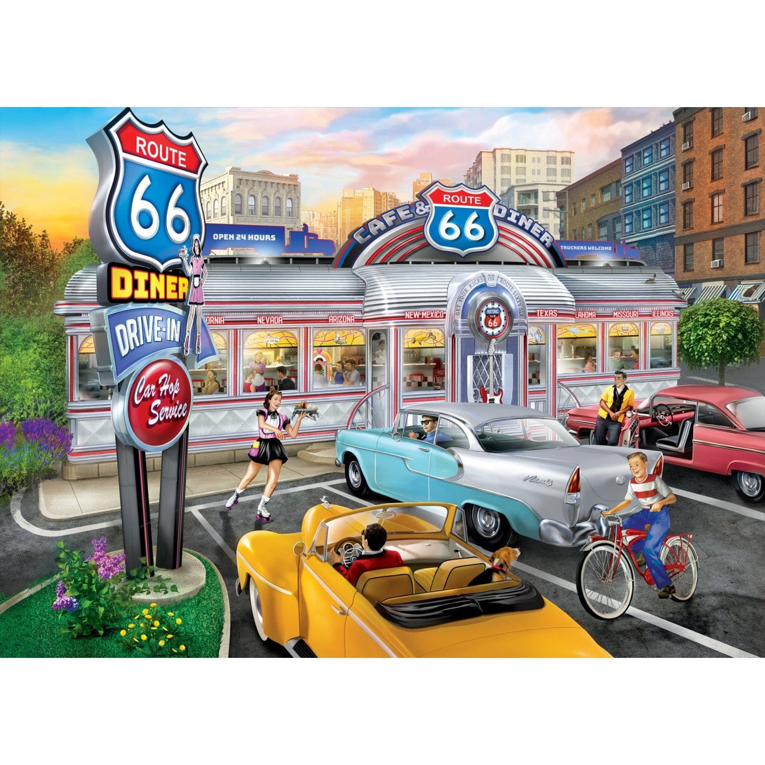 Master Pieces Cruisin? Route 66 - Rollin Route 66 1000 Teile Puzzle Master-Pieces-72562 von Master Pieces
