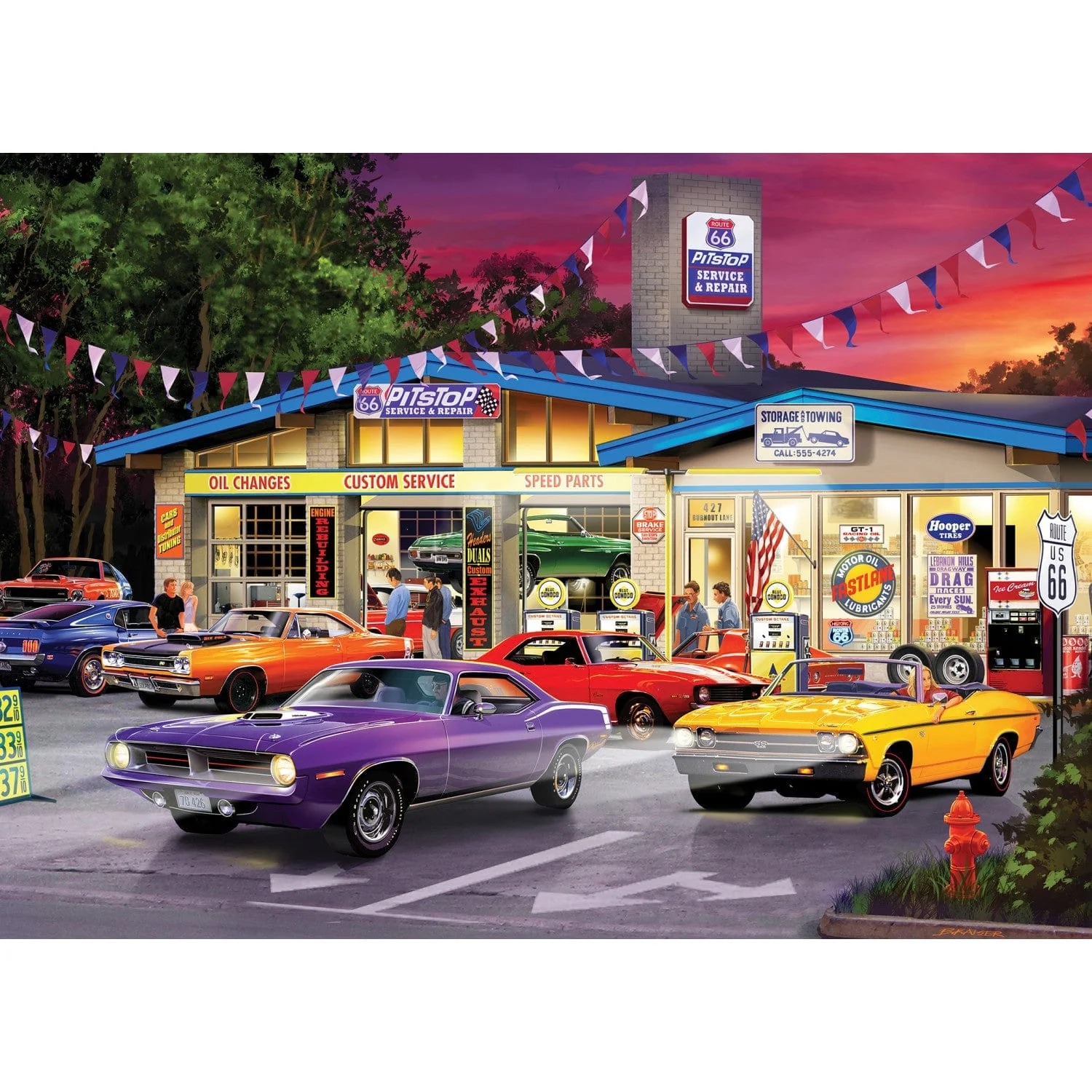 Master Pieces Cruisin' Route 66 - Route 66 Pitstop 1000 Teile Puzzle Master-Pieces-72040 von Master Pieces