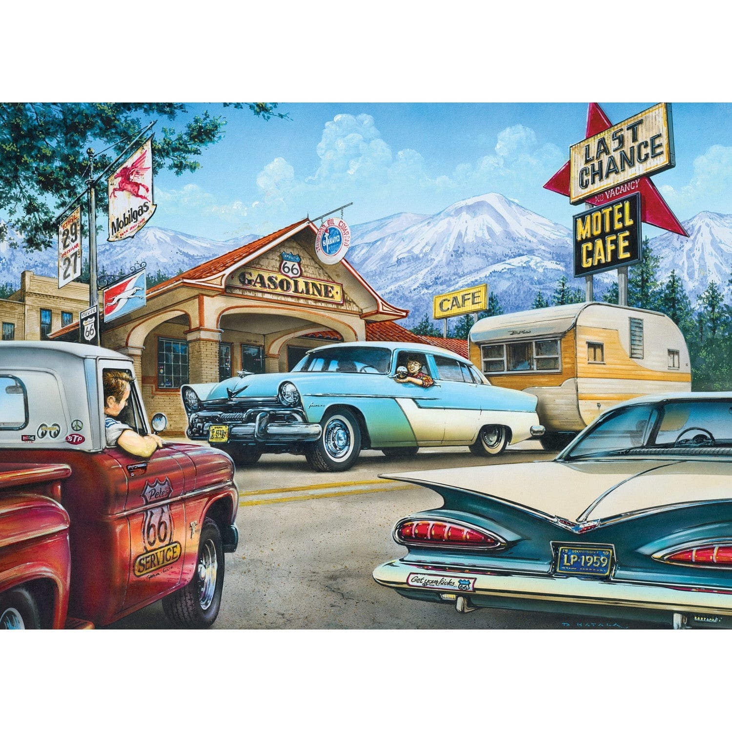 Master Pieces Cruisin? Rt66 - Wieder unterwegs 1000 Teile Puzzle Master-Pieces-71734 von Master Pieces