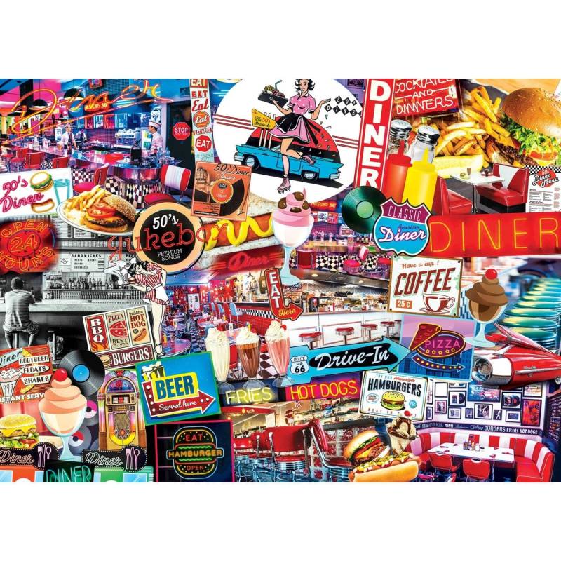Master Pieces Flashbacks - Quick Stop Diner 1000 Teile Puzzle Master-Pieces-71948 von Master Pieces