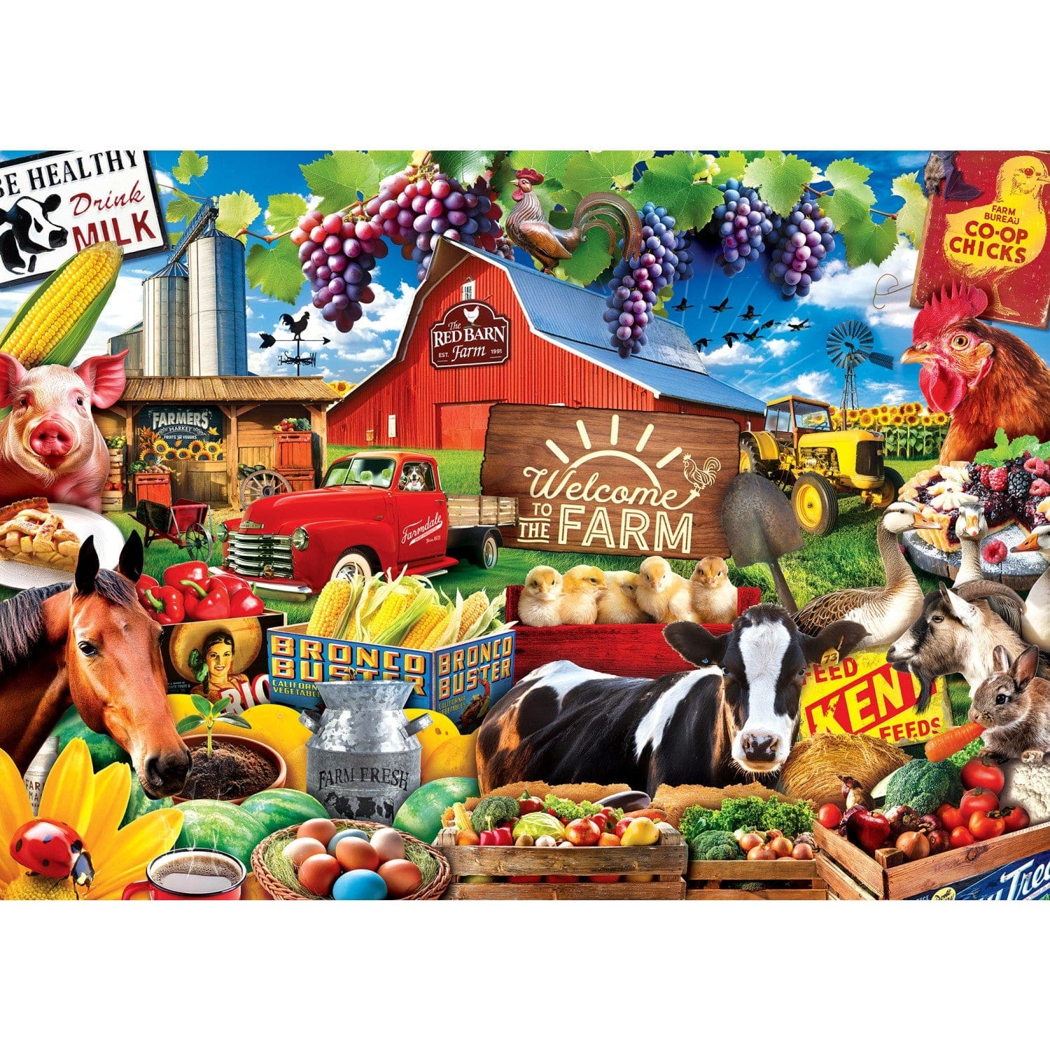 Master Pieces Greetings From - Bauernhof 500 Teile Puzzle Master-Pieces-32566 von Master Pieces