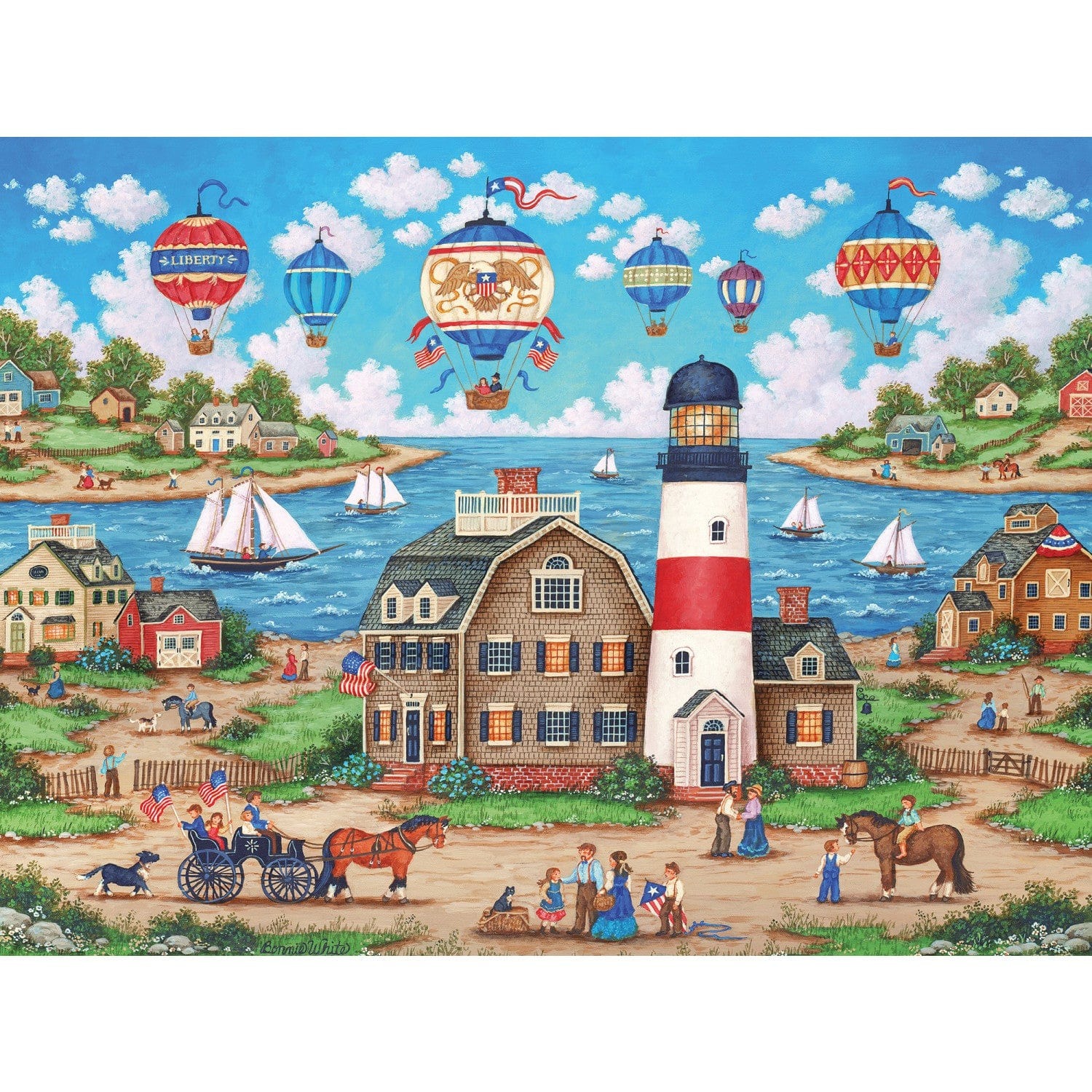 Master Pieces Heartland Collection - Luftballons über der Bucht 500 Teile Puzzle Master-Pieces-32049 von Master Pieces