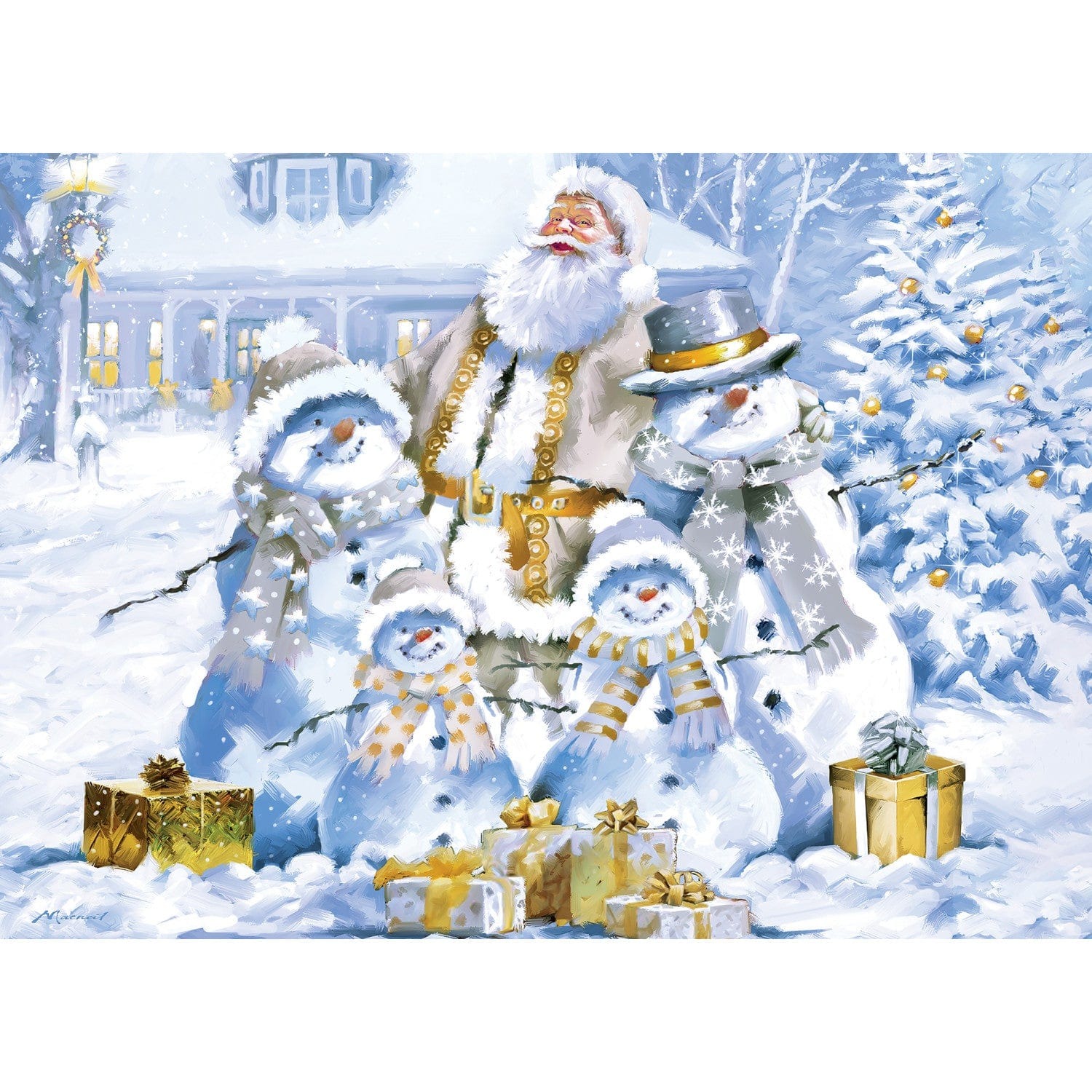 Master Pieces Holiday Glitter & Gold - Schimmernde Schneemänner 1000 Teile Puzzle Master-Pieces-72438 von Master Pieces