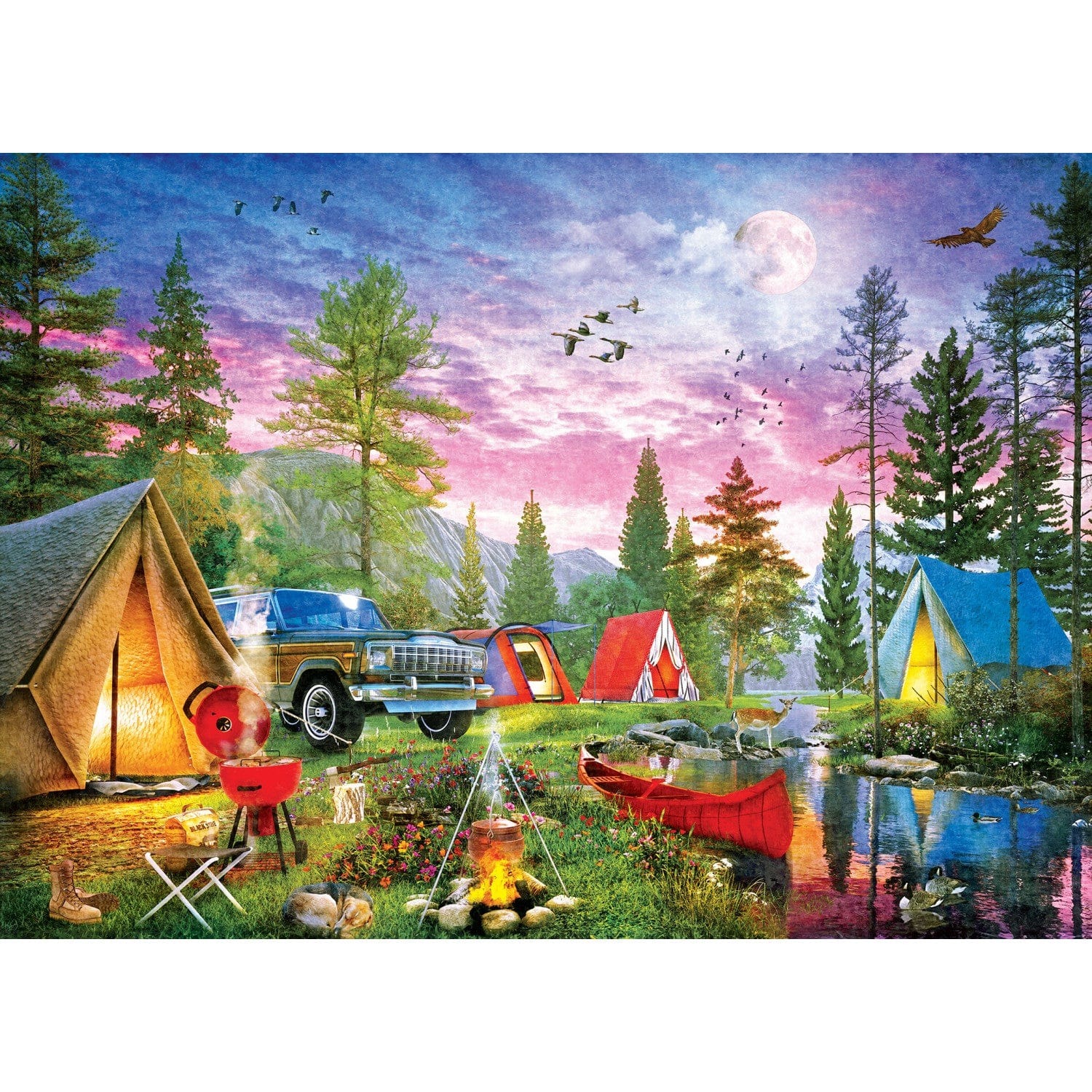 Master Pieces Mossy Oak - Camp in der Dämmerung 1000 Teile Puzzle Master-Pieces-72573 von Master Pieces