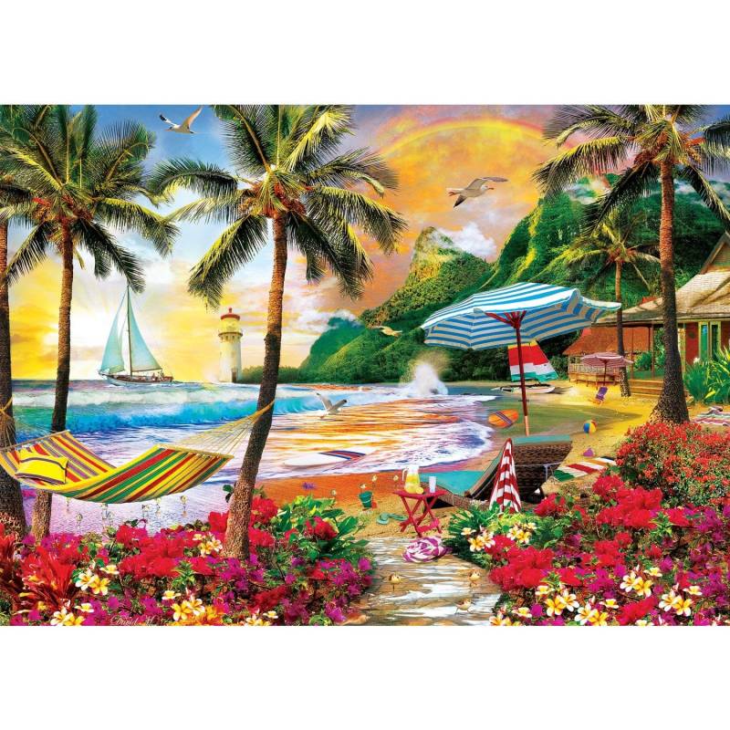 Master Pieces Paradise Beach - Hawaiianisches Leben 500 Teile Puzzle Master-Pieces-32117 von Master Pieces