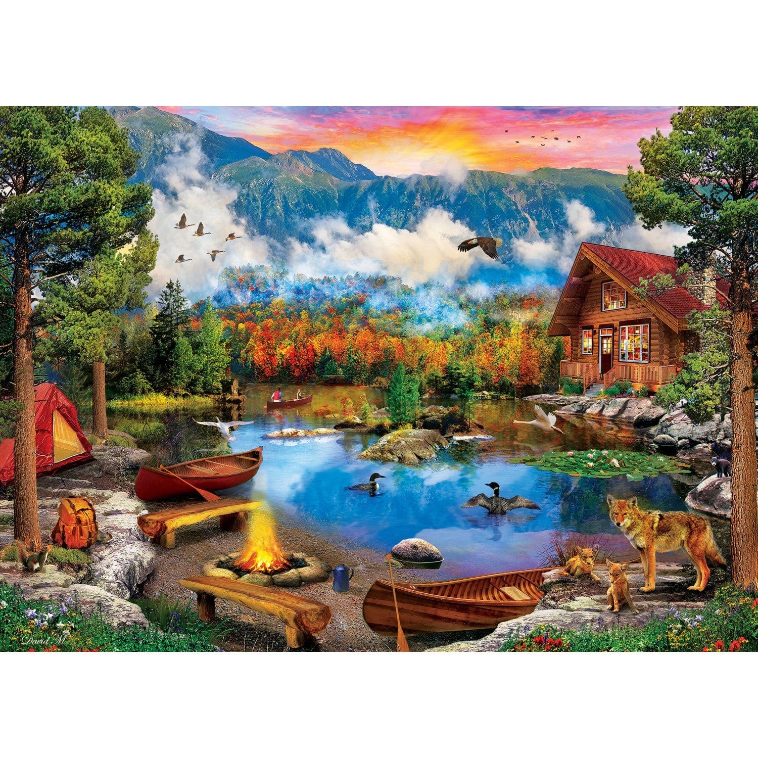 Master Pieces Time Away - Kanu bei Sonnenuntergang 1000 Teile Puzzle Master-Pieces-72130 von Master Pieces
