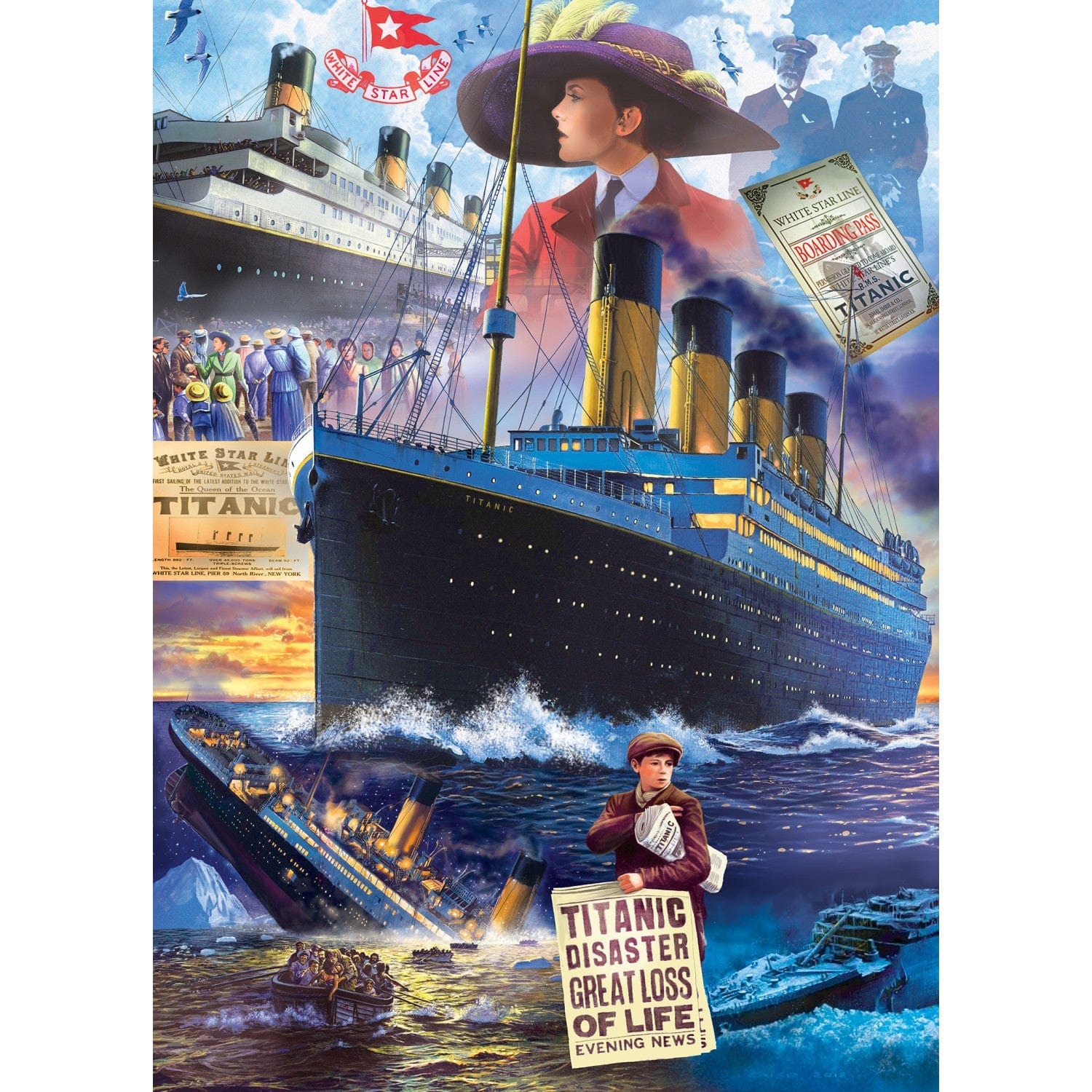 Master Pieces Titanic - Collage 1000 Teile Puzzle Master-Pieces-60344 von Master Pieces