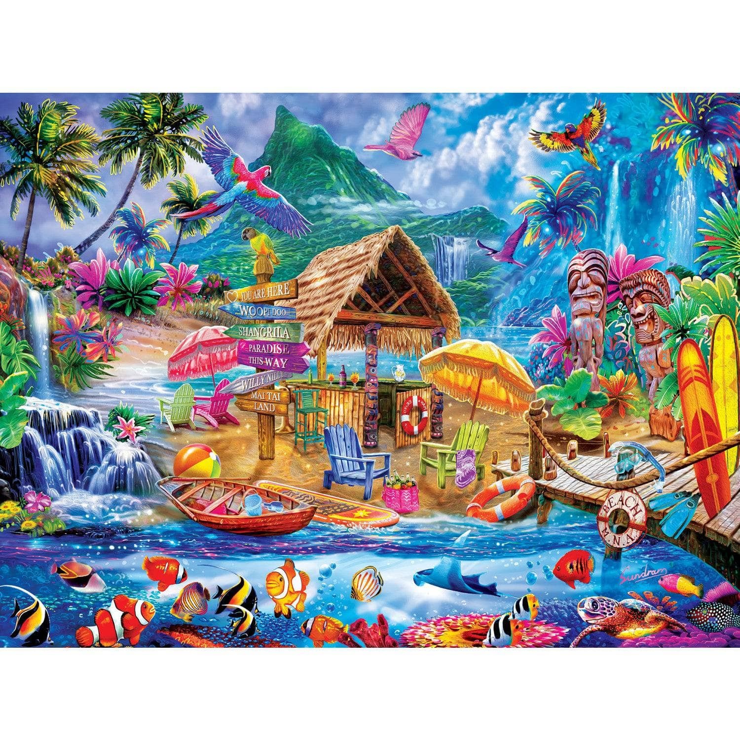 Master Pieces Tropics - Versteckte Bucht - EZ Grip 300 Teile Puzzle Master-Pieces-32600 von Master Pieces