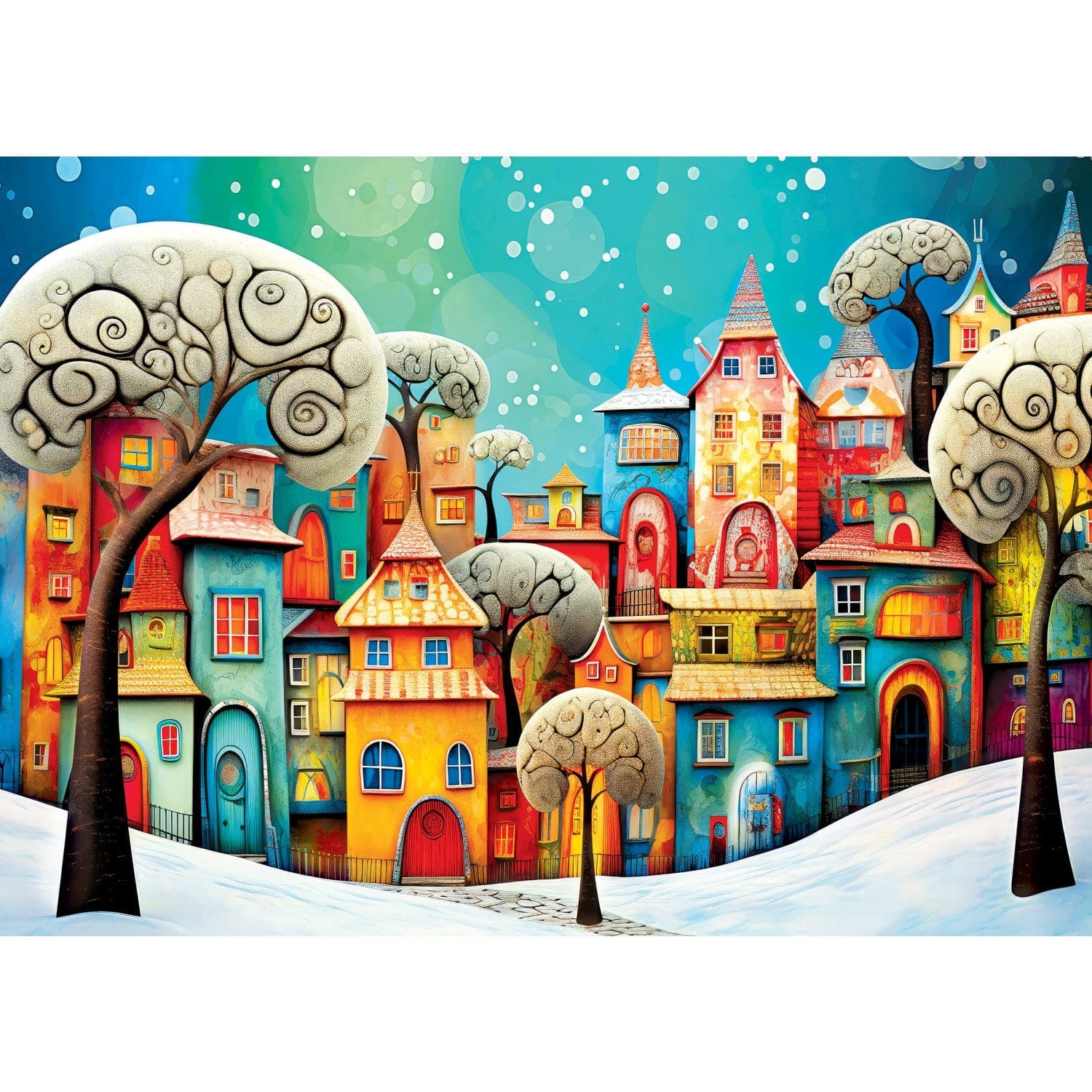 Master Pieces Whimsical Town - Im Winter 500 Teile Puzzle Master-Pieces-32517 von Master Pieces