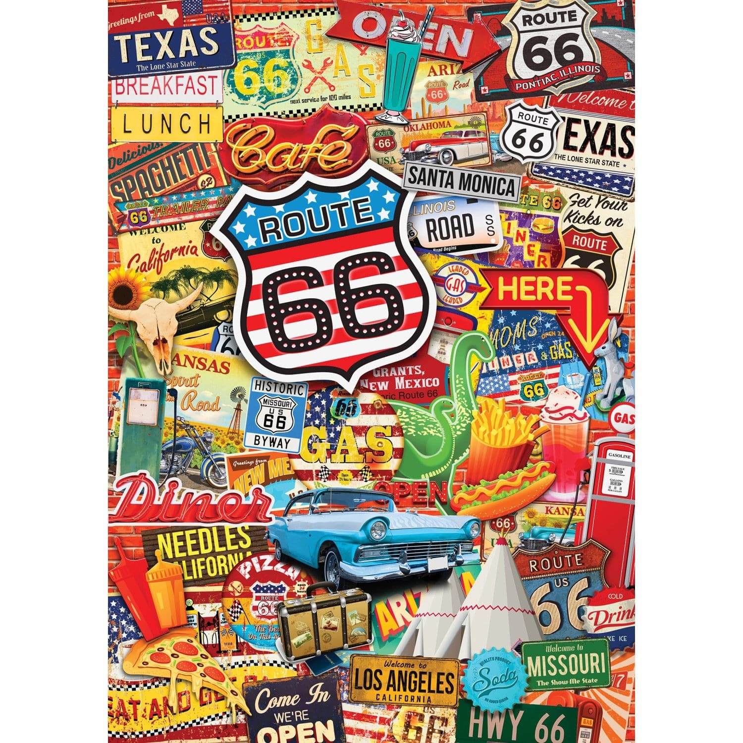 Master Pieces World?s Smallest - Route 66 - Puzzle in der Dose 1000 Teile Puzzle Master-Pieces-31527 von Master Pieces