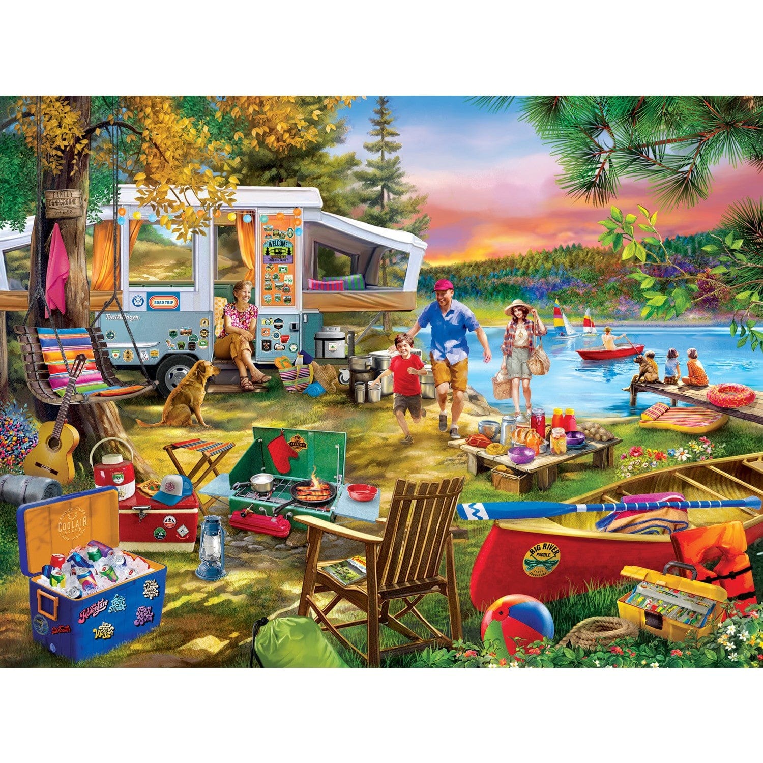 Master Pieces XXL Teile - Campside - Wanderlust am Ufer - EZ Grip 300 Teile Puzzle Master-Pieces-32413 von Master Pieces