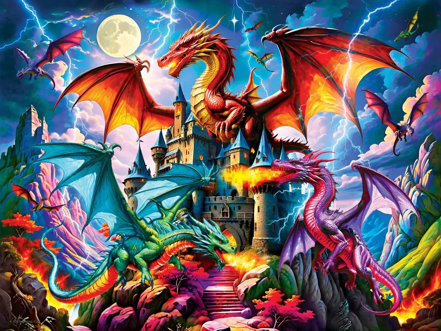 Master Pieces XXL Teile - Glow in the Dark - Dreiklang des Feuers - EZ Grip 300 Teile Puzzle Master-Pieces-32535 von Master Pieces