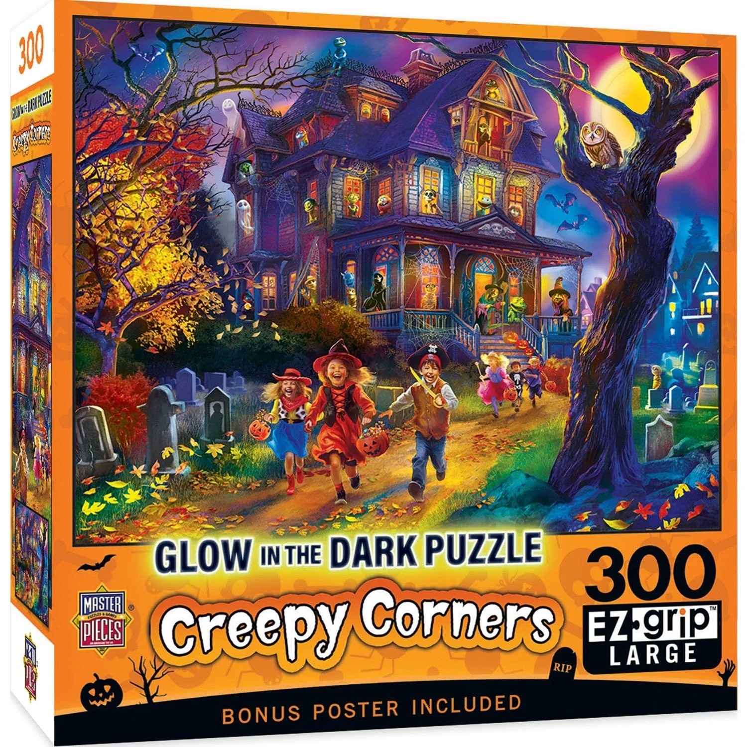 Master Pieces XXL Teile - Halloween - Gruselige Ecken - EZ Grip 300 Teile Puzzle Master-Pieces-32444 von Master Pieces