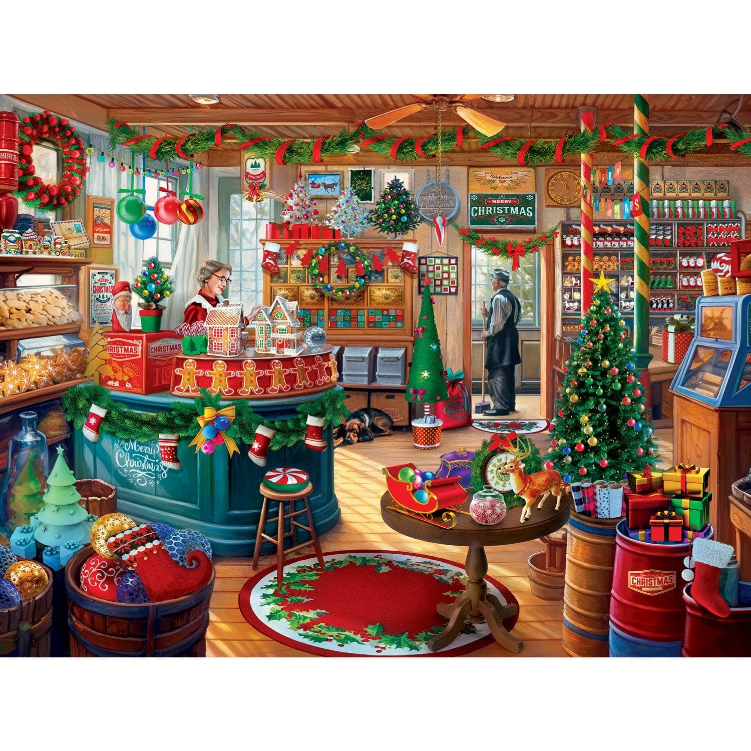 Master Pieces XXL Teile - Happy Holidays - Mistletoe Market - EZ Grip 300 Teile Puzzle Master-Pieces-32445 von Master Pieces