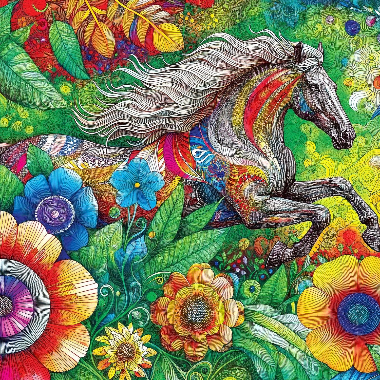 Master Pieces XXL Teile - Kaleidoskop - Sommerhengst - EZ Grip 300 Teile Puzzle Master-Pieces-32511 von Master Pieces