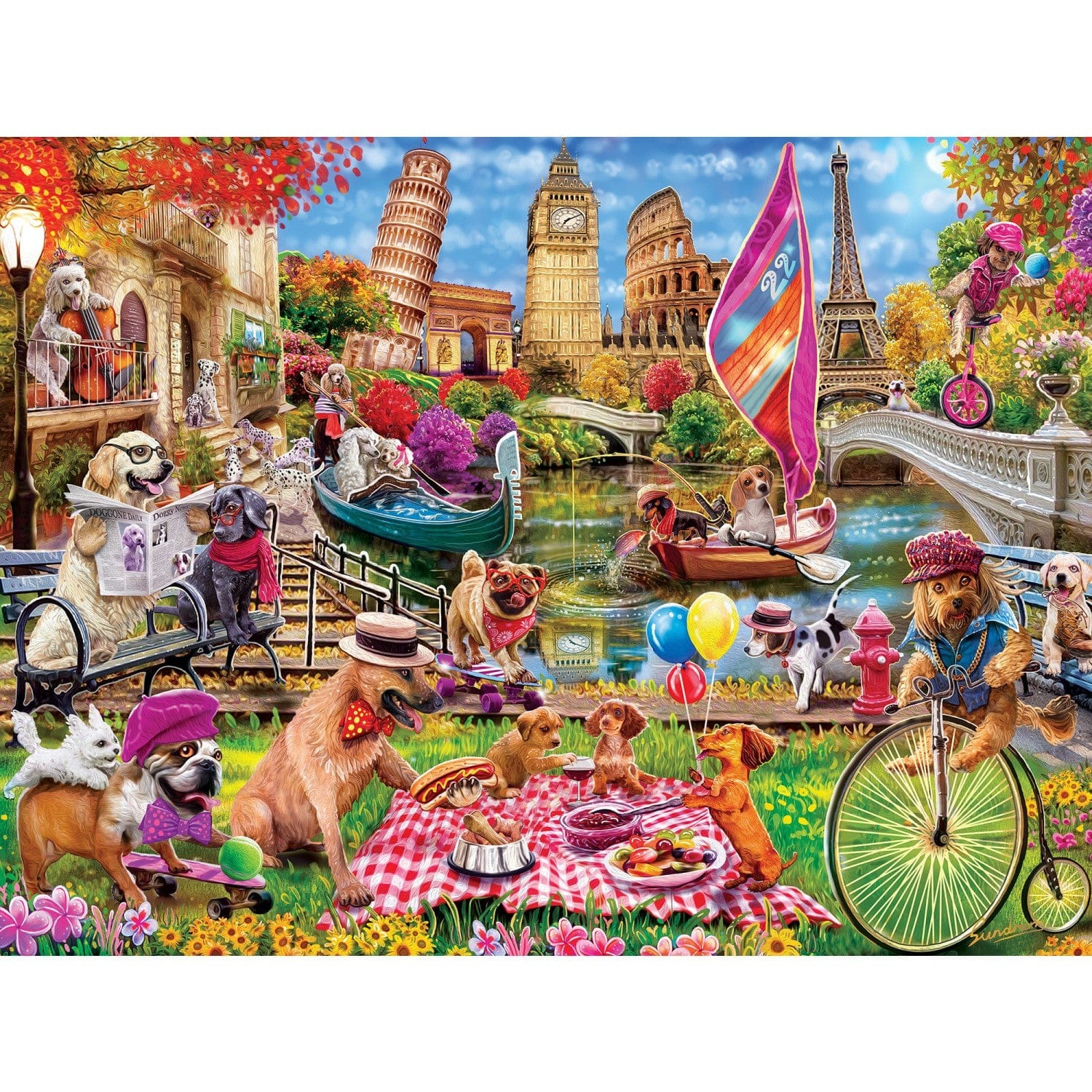 Master Pieces XXL Teile - Medley - Dog Gone Days - EZ Grip 300 Teile Puzzle Master-Pieces-32133 von Master Pieces