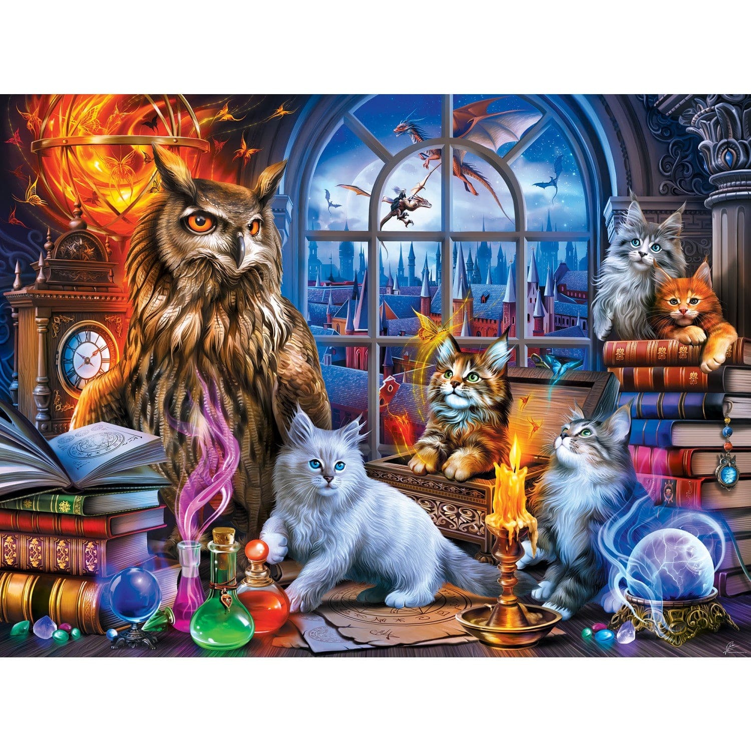 Master Pieces XXL Teile - Medley - Wächter der Bibliothek - EZ Grip 300 Teile Puzzle Master-Pieces-32306 von Master Pieces