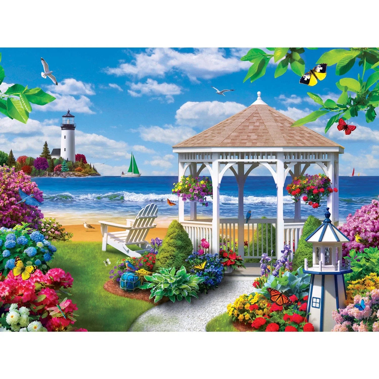 Master Pieces XXL Teile - Memory Lane - Blick auf das Meer - EZ Grip 300 Teile Puzzle Master-Pieces-32079 von Master Pieces