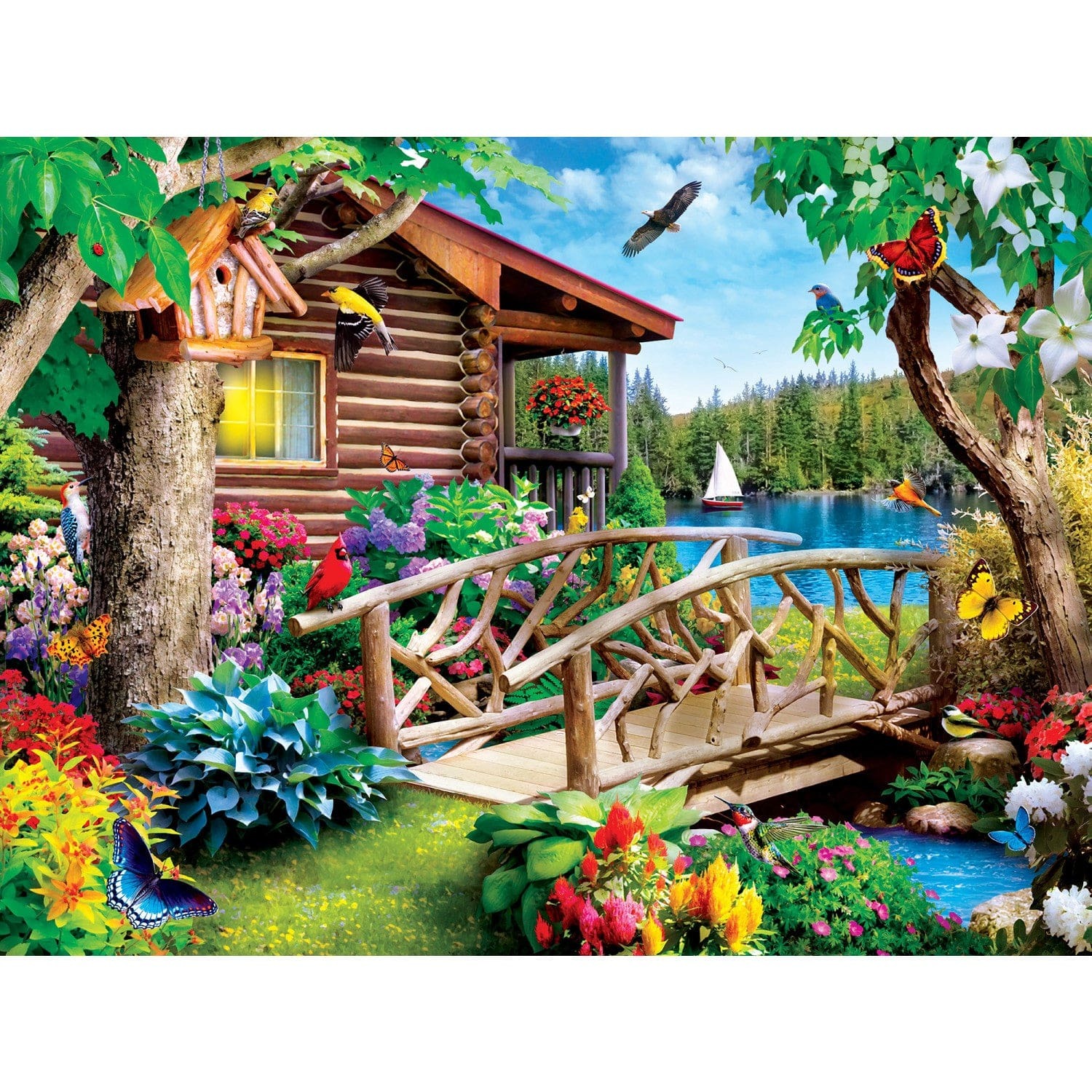 Master Pieces XXL Teile - Memory Lane - Über die Brücke - EZ Grip 300 Teile Puzzle Master-Pieces-32234 von Master Pieces