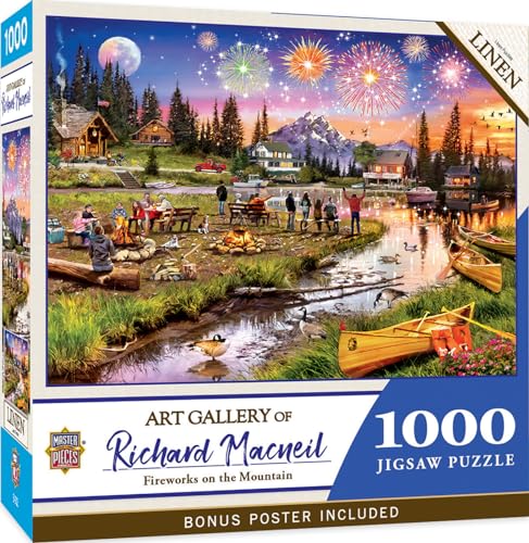 MasterPieces 1000-teiliges Puzzle für Erwachsene, Familie oder Kinder, Feuerwerk auf dem Berg, 48,9 x 67,9 cm von MasterPieces