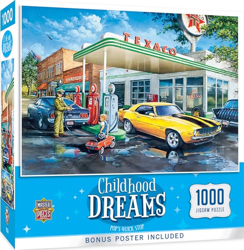 MasterPieces Kindheit Dreams Pop 's Quick Stop – Erste Gas 1000-teiliges Puzzle von Dan Hatala von MasterPieces