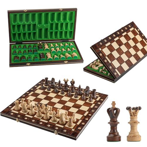 Absolut erstaunlich, "Botschafter DE LUX" 54x54cm dekorative hölzerne Schach gesetzt. 100 % Handarbeit!!! von Master of Chess