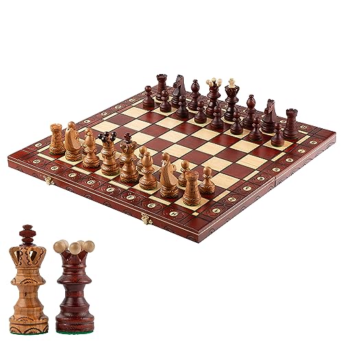 Exclusive AMBASSADOR DE LUXE CHERRY 54cm / 21in Premium Quality Wooden Chess Set, Handcrafted Classic Game von Master of Chess