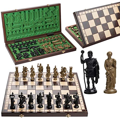 Exklusive SPARTA 49,5 cm/19,5 Zoll dekorative Holz Schachspiel mit gewogenen Stücke! von Master of Chess