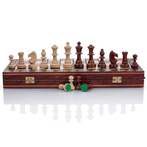 Großen Konsul 48cm große brandneue handgefertigt aus Holz Schachspiel. Gewichtete professionelle Staunton Nr. 5 Stück!!! von Master of Chess