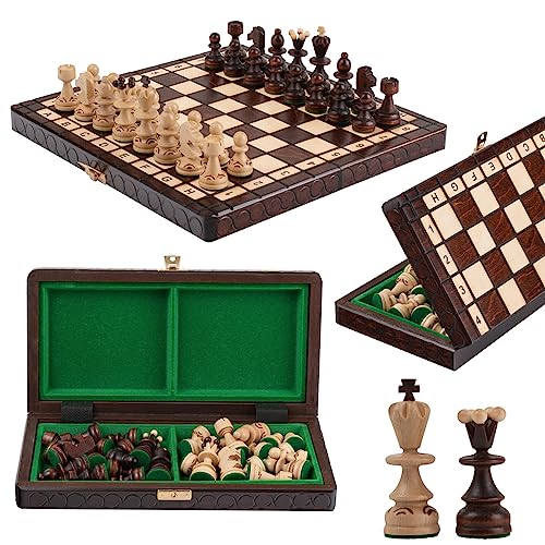 Handgefertigt Schachbrett mit Figuren | Master of Chess Schachspiel Holz Braun | Chess Set 30cm | Schachbrett Tragbares Holz Hochwertig - Klassisches Familienschach Handgefertigt Schachbrett mit Figuren | Master of Chess Schachspiel Holz Braun | Chess Set 30cm | Schachbrett Tragbares Holz Hochwertig - Klassisches Familienschach von Master of Chess