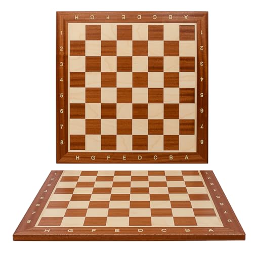 Klassisches Schachbrett | Master of Chess | Inarsia Brett 48 cm | Professionelles Sykomore - Mahagoni Turnier Schachbrett Holz Hochwertig NO.5 von Master of Chess