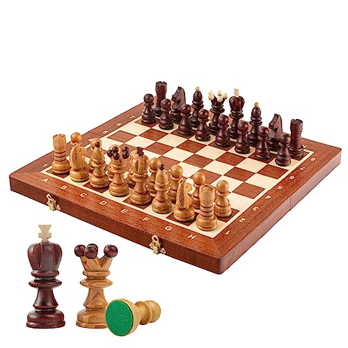 Intarsienschach aus Kirschholz Pearl XL | Master of Chess | Chess Set 42cm | Klassische Schach für Kinder und für Erwachsene - Schachbrett mit Figuren von Master of Chess
