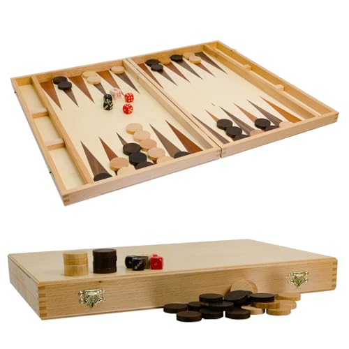 Reise Backgammon Holz Hochwertig | Master of Chess | Intarsien Buchenholz Backgammon Koffer 40 x 50 cm | Brettspiel und Dame Spielesteine für Kinder und Erwachsene Reise Backgammon Holz Hochwertig | Master of Chess | Intarsien Buchenholz Backgammon Koffer 40 x 50 cm | Brettspiel und Dame Spielesteine für Kinder und Erwachsene von Master of Chess