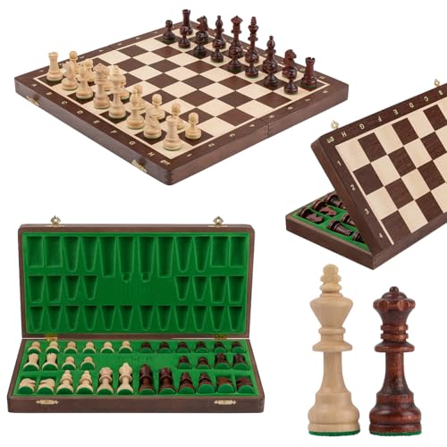 Professionelles Tournament Schach Spiel Set NO. 4 | Master Of Chess | Intarsien Edles Schachbrett 38 x 38 cm | Wenge und Sykomore Schachspiel Holz Hochwertig - Staunton Chess Set für Alle von Master of Chess