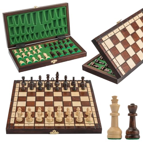 Master of Chess Luxus Caesar Exclusive Holz Schachspiel 60 x 60 cm Hand geschnitzt Kirschholz Schachfiguren 