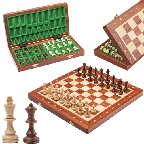 Professionelles Tournament Schach Spiel Set NO. 3 | Master Of Chess | Intarsien Edles Schachbrett 35 cm | Schachspiel Holz Hochwertig - Staunton Chess Set für Alle von Master of Chess