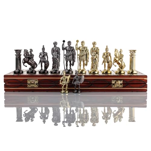 Master of Chess Spartan 40 x 40 cm Holz Schach Metalizzed Kunststoff alte Rom Themed Zahlen auf Holz Schachbrett, Classic Schach Game Master of Chess Spartan 40 x 40 cm Holz Schach Metalizzed Kunststoff alte Rom Themed Zahlen auf Holz Schachbrett, Classic Schach Game von Master of Chess