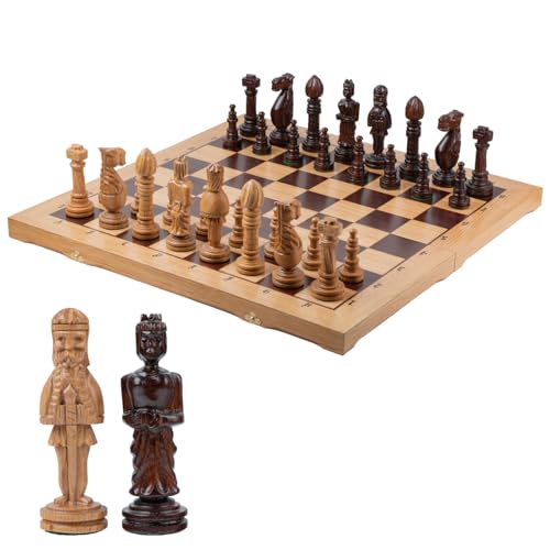 Master of Chess Schachspiel aus Holz mit Teilen "Oak BATTLE", 65 cm, handgefertigt, eingelegt, groß, faltbar, Schachbrettspiel für Erwachsene und Kinder Master of Chess Schachspiel aus Holz mit Teilen "Oak BATTLE", 65 cm, handgefertigt, eingelegt, groß, faltbar, Schachbrettspiel für Erwachsene und Kinder von Master of Chess
